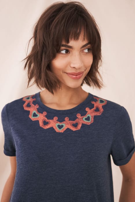 HOME START A HUG WAS HERE TEE NAVY MULTI 2