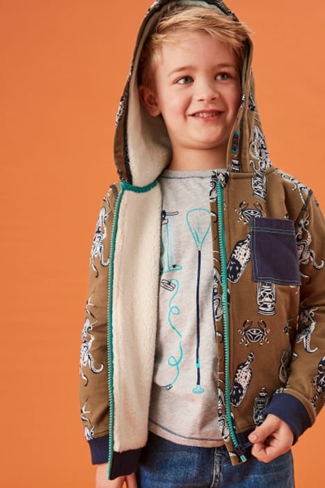 GOURAMI FLEECE LINED SWEAT BROWN MULTI 2