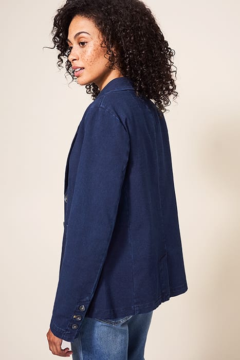 OLIVIA COTTON JERSEY BLAZER DARK DENIM 3