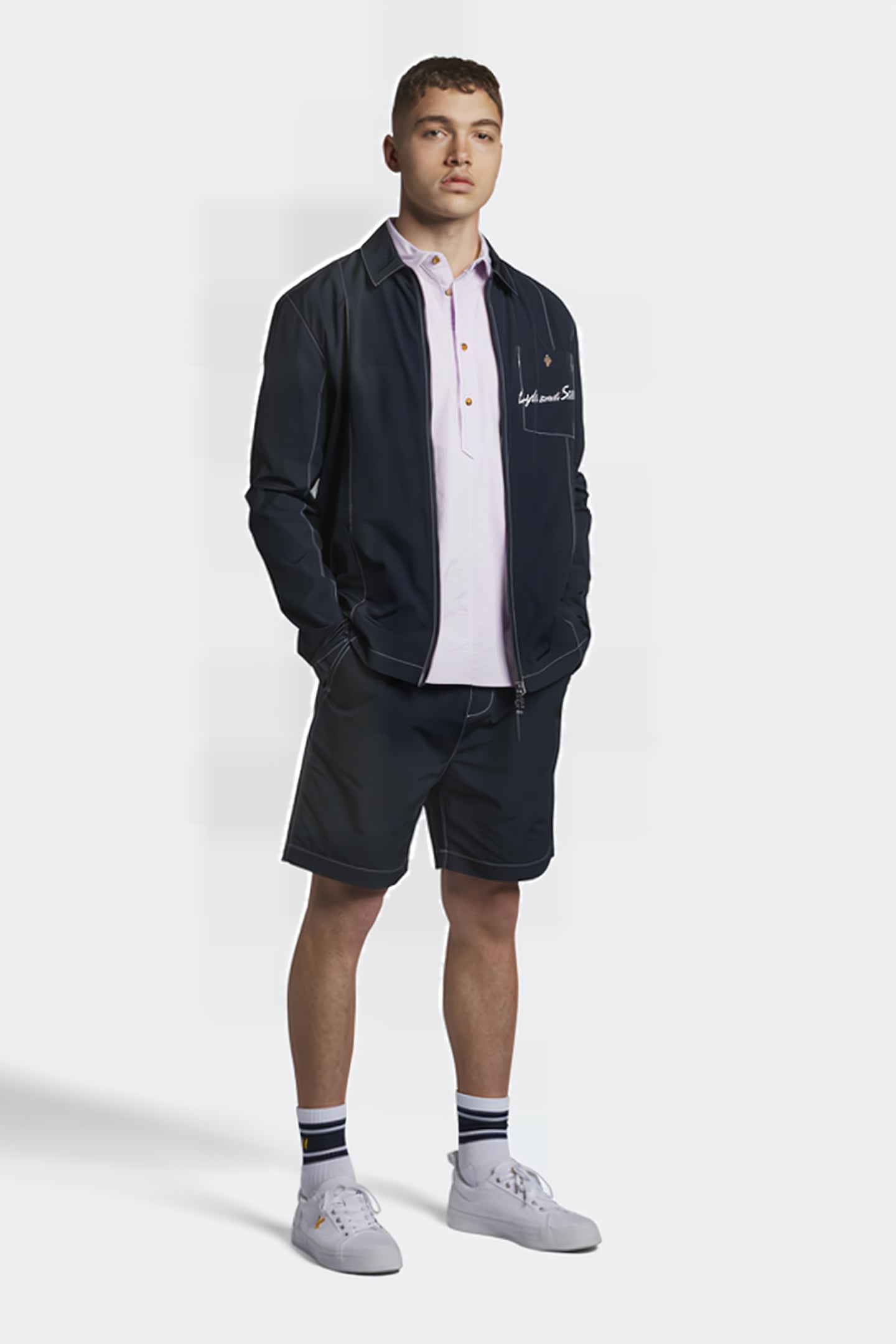OVERDYED PANELLED OXFORD SS PULLOVER SHIRT LILAC SKY 3