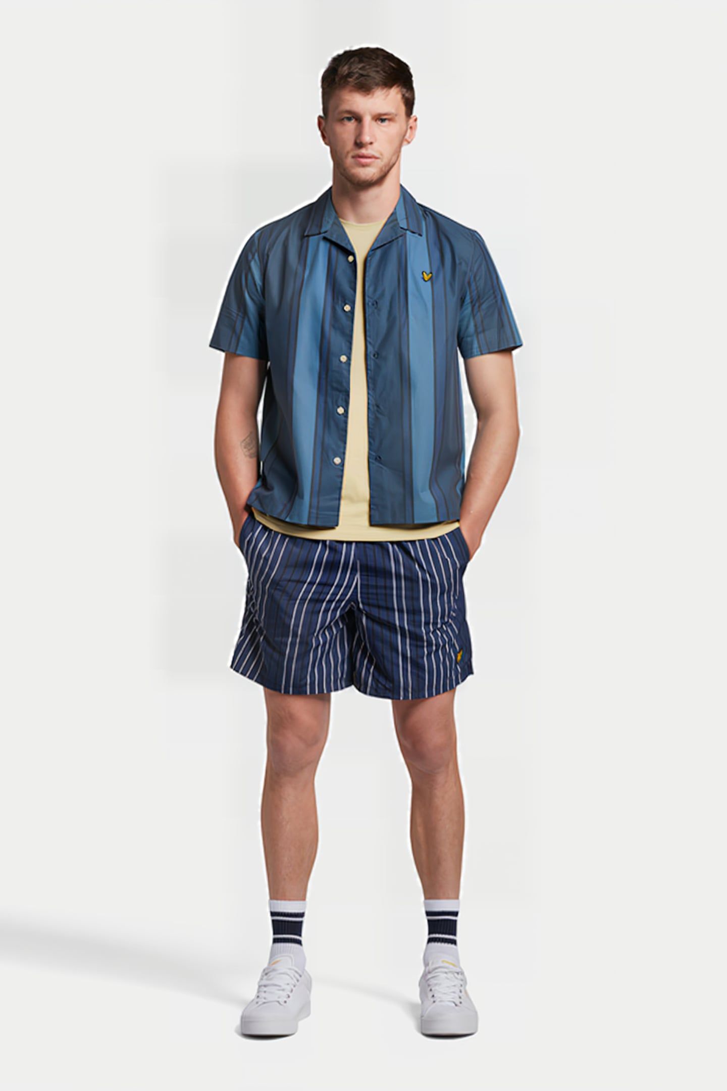 VERTICAL STRIPE RESORT SHIRT SLATE BLUE/ NAVY 3
