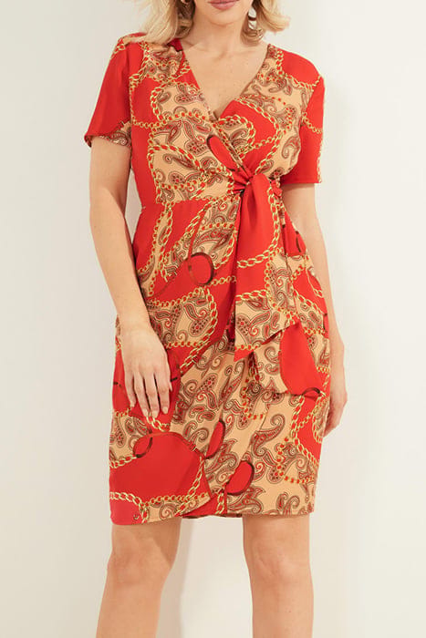 MARCIANO BY GUESS PAISLEY CHAIN DRESS PAISLEY CHAIN RED 1