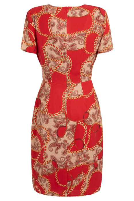 MARCIANO BY GUESS PAISLEY CHAIN DRESS PAISLEY CHAIN RED 10