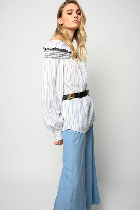 AFFRANTO BLUSA TELA OPERATA RI WHITE/BLACK 4