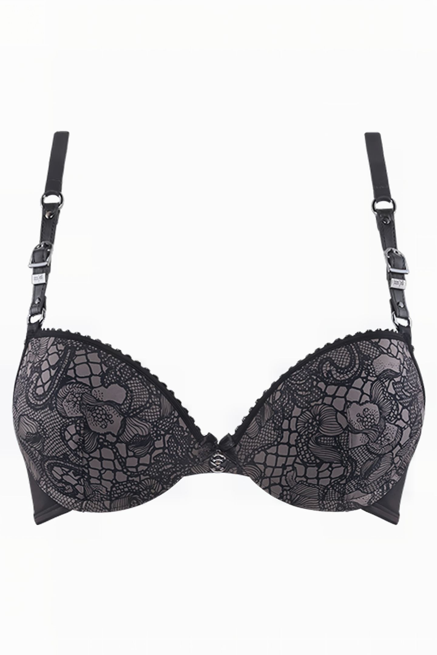 LIONESS OF BRITTANY BLACK AND STONE PUSH UP BRA 3