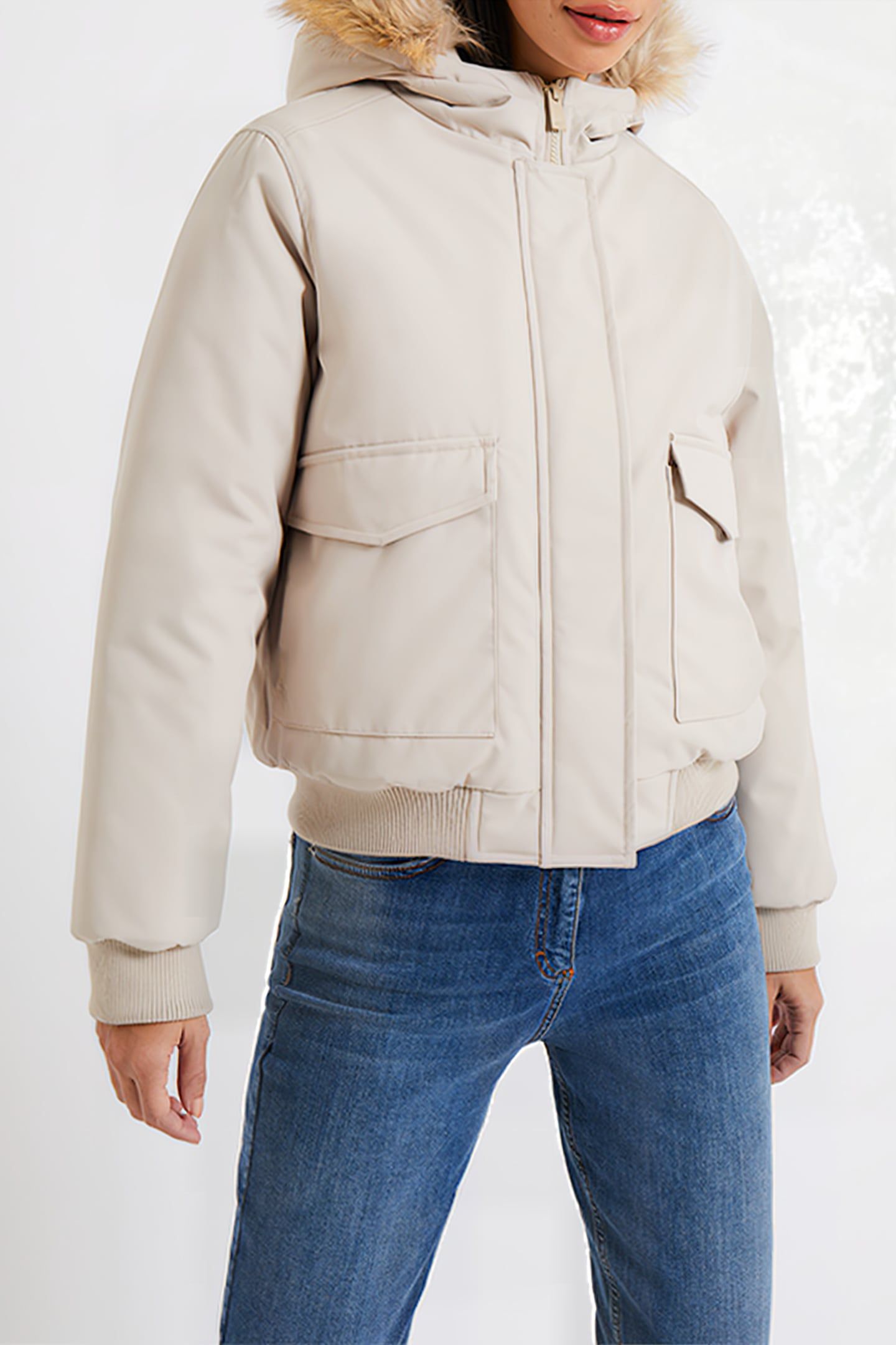 PARKA FUR S STONE STONE 1