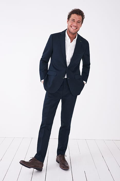 YORK TEXTURE COTTON TROUSER DARK NAVY 3