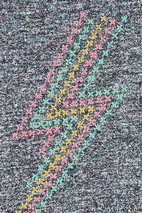 CROSS STITCH LIGHTNING SWEAT WASHED BLUE PRINT 3