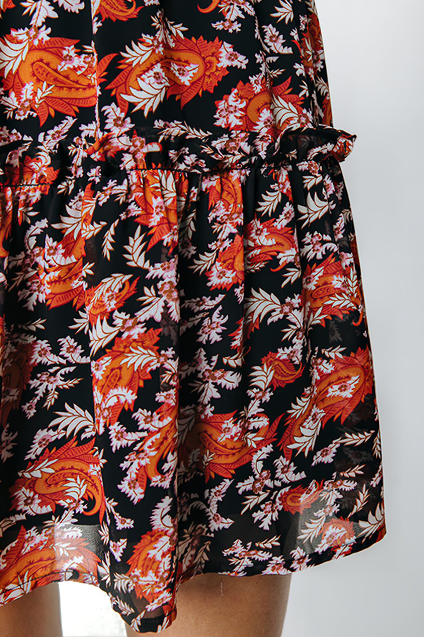 HANNAH PAISLEY FLOWER SKIRT WARM ORANGE 3