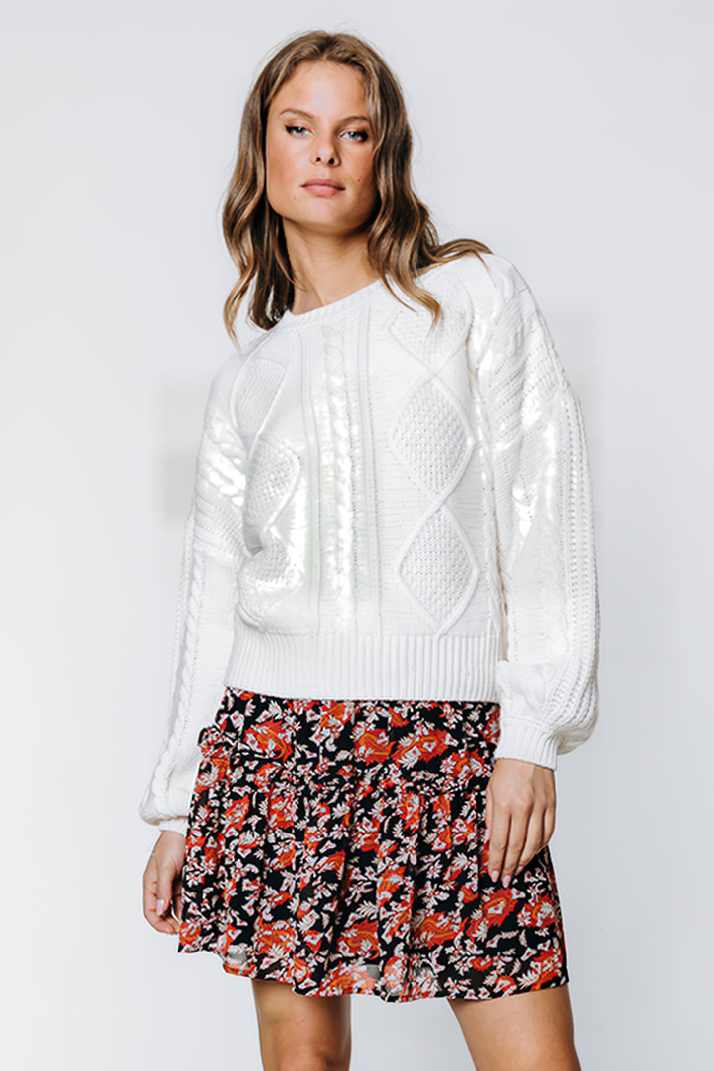 HANNAH PAISLEY FLOWER SKIRT WARM ORANGE 1