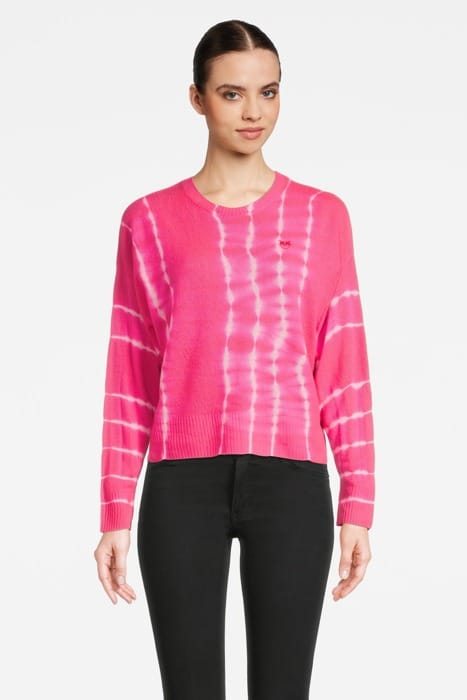 TARAMUNDI MAGLIA 100% CACHEMIR CREAM/NEON PINK 1