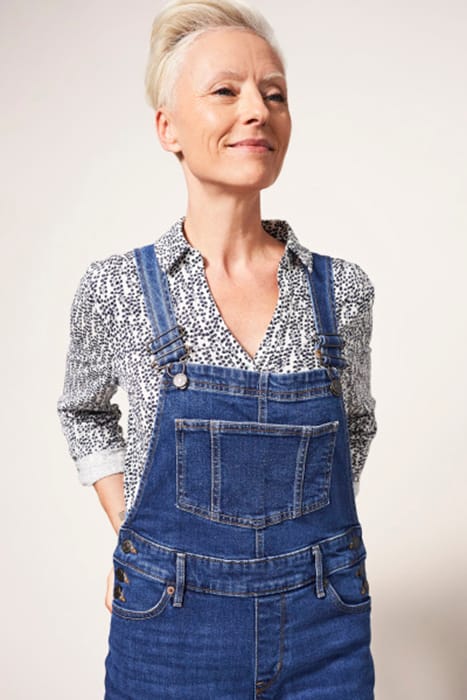 ISABELLE DUNGAREE MID DENIM 4