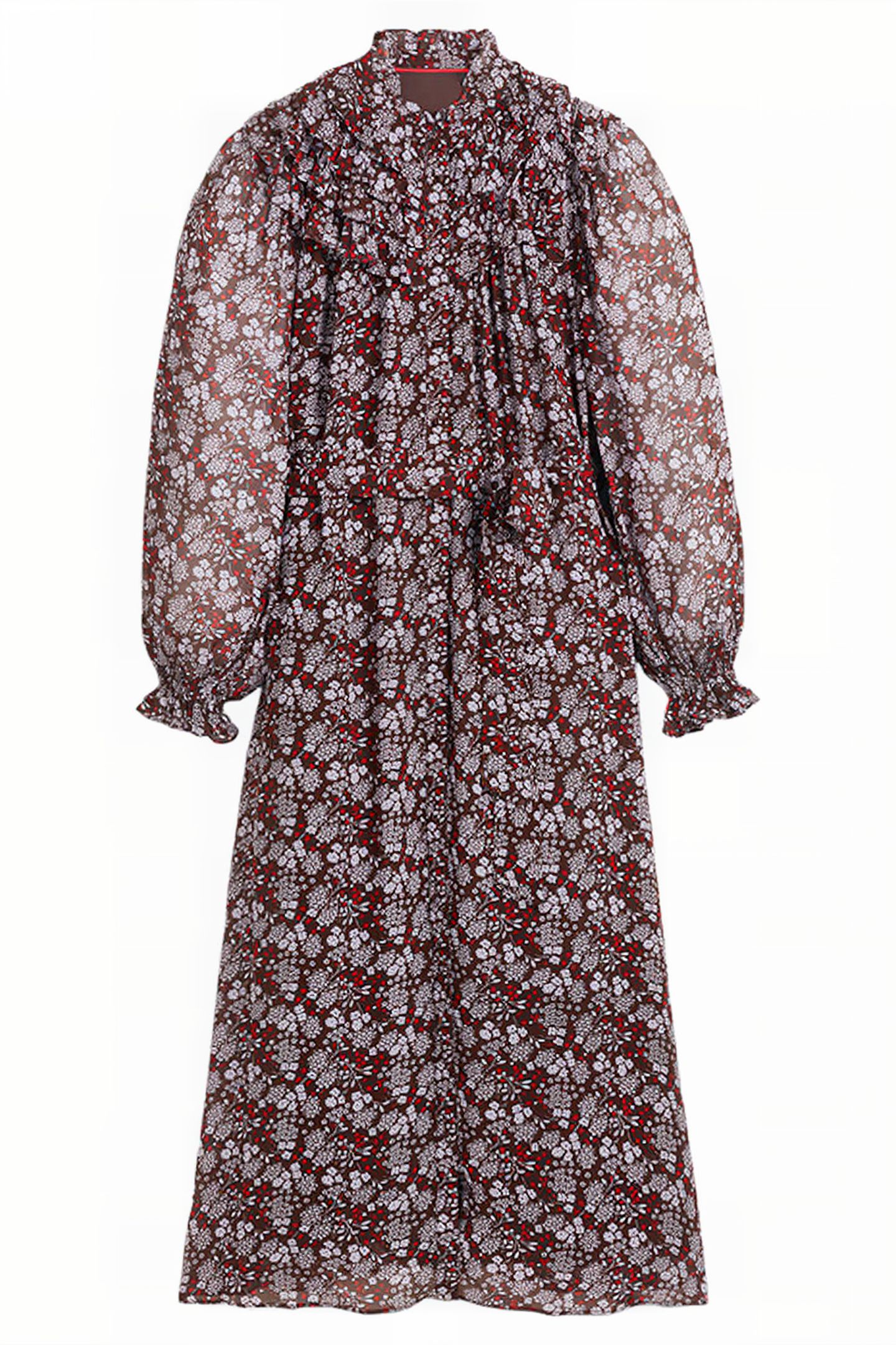 RUFFLE YOKE MIDI SHIRT DRESS PRP 6