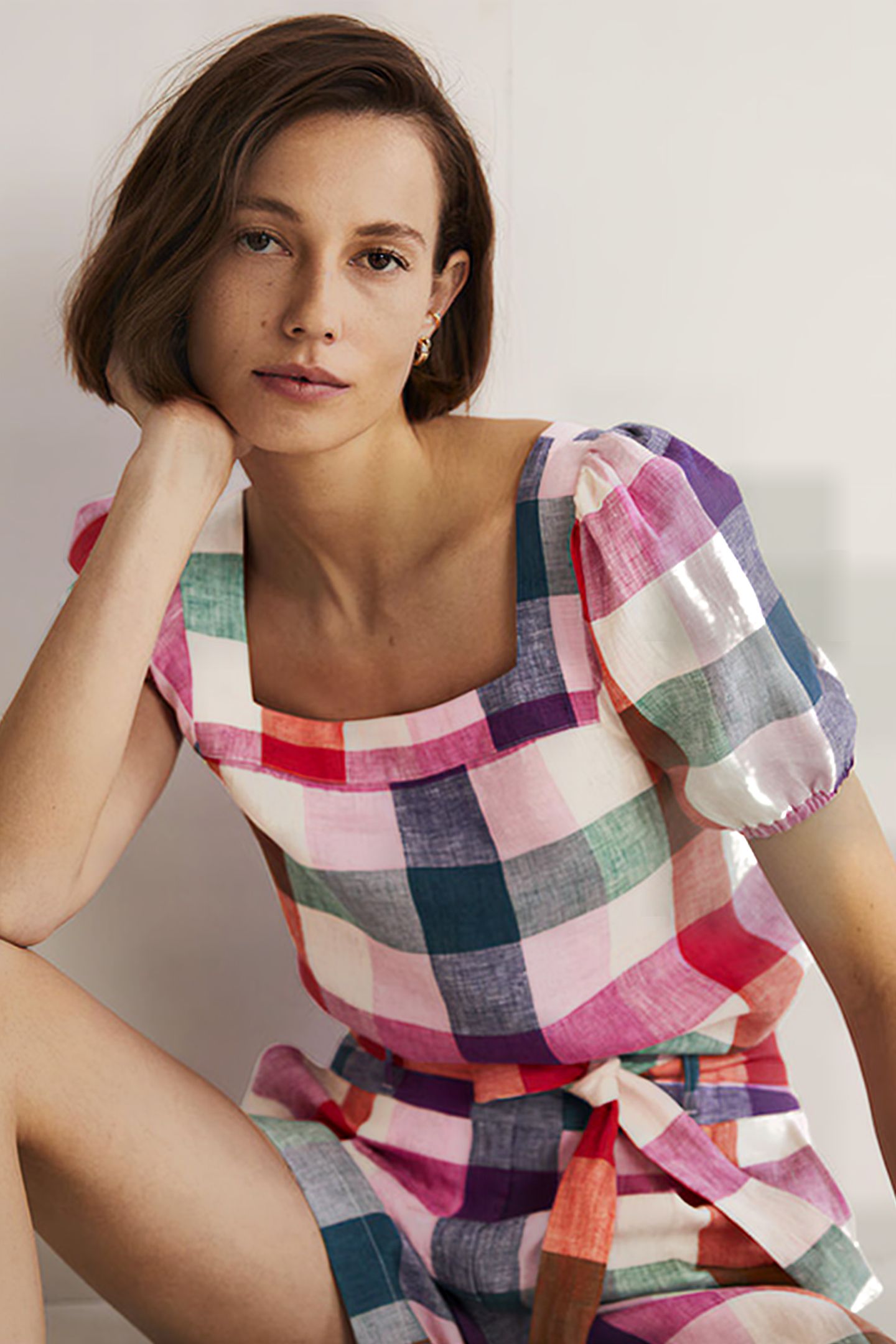 SQUARE NECK LINEN TOP IVO 5