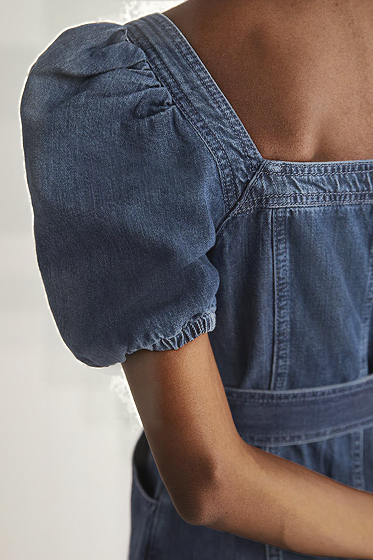 SQUARE NECK DENIM DRESS DDN 5