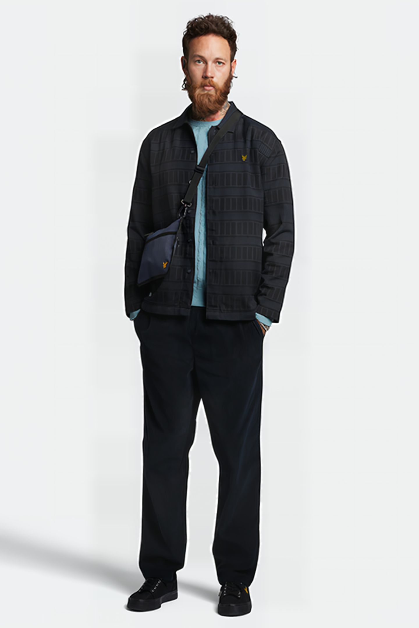 GRID OVERSHIRT DARK NAVY/JET BLACK 3