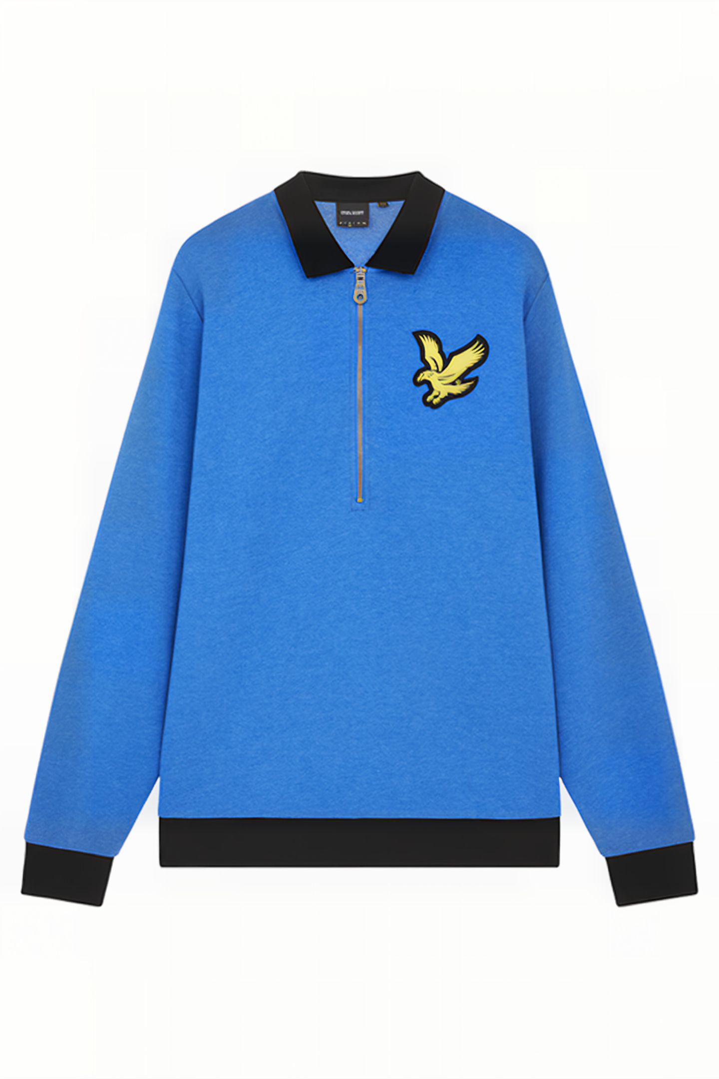 BLOCK MARL 1/2 ZIP TRACK POLO BRIGHT BLUE MARL 5