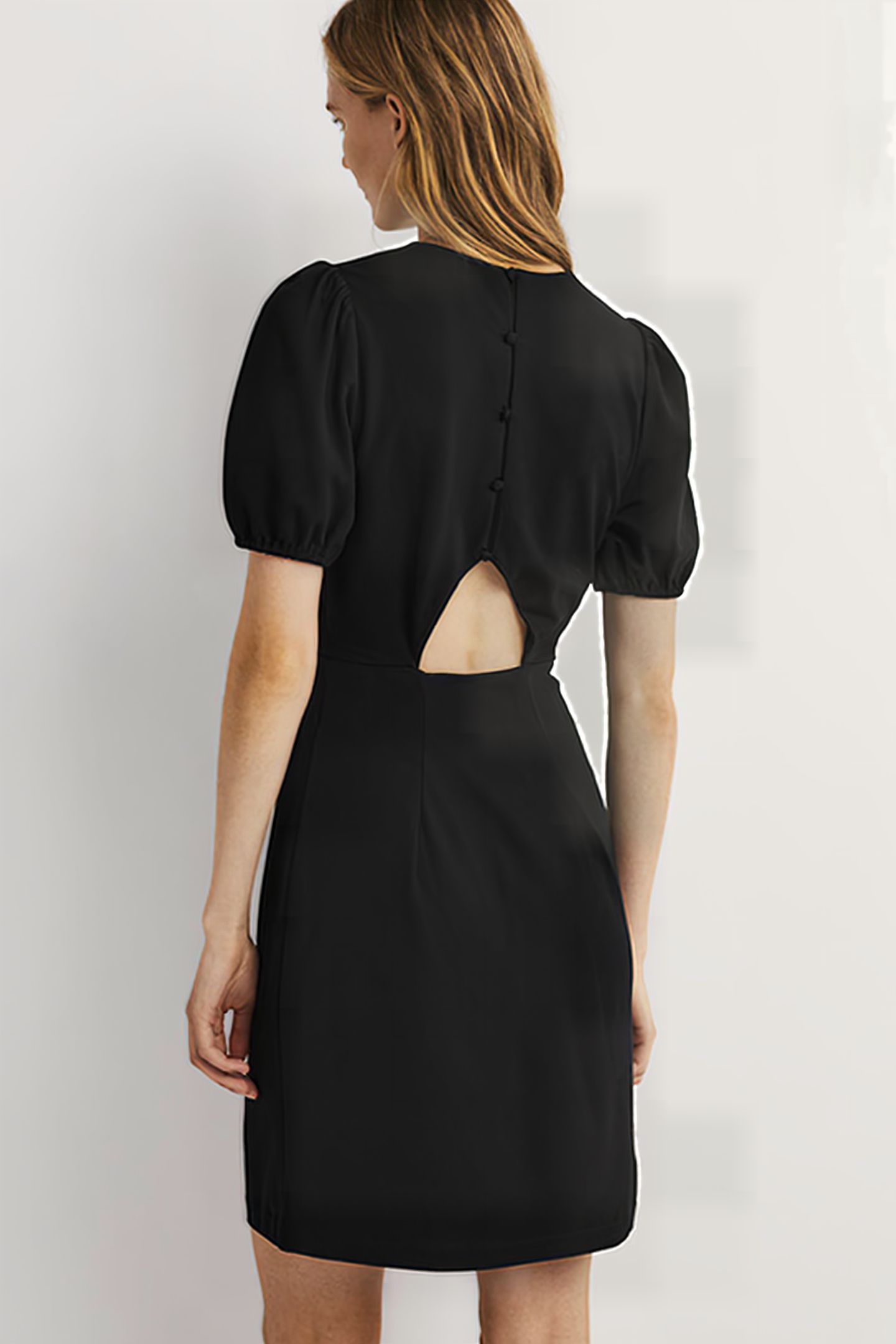 CUT OUT JERSEY MINI DRESS BLK 3