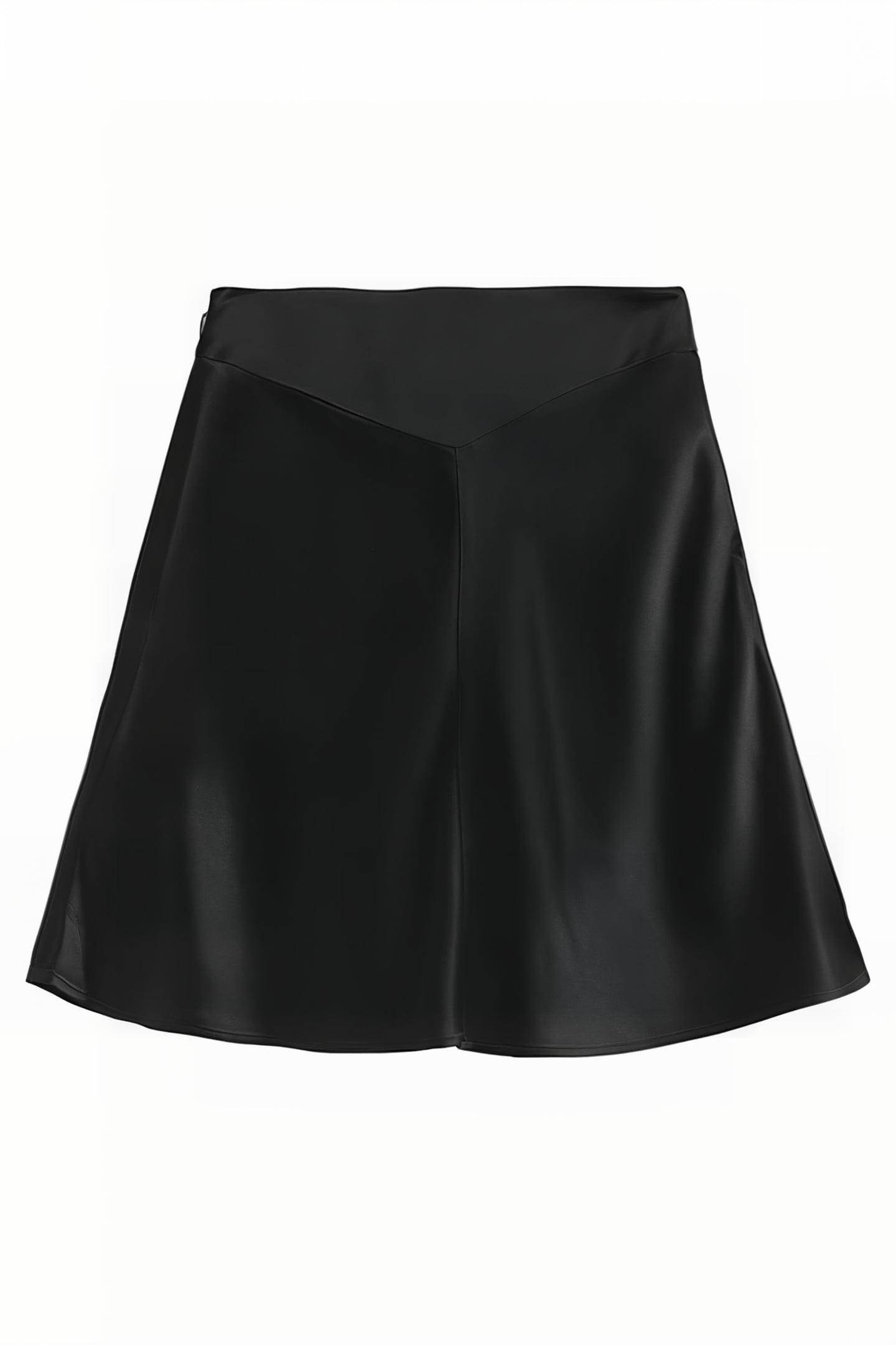 SATIN BIAS-CUT MINI SKIRT BLK 5