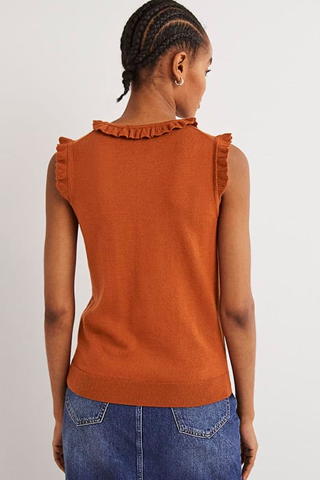 MERINO KNITTED TANK TOP BRN 2