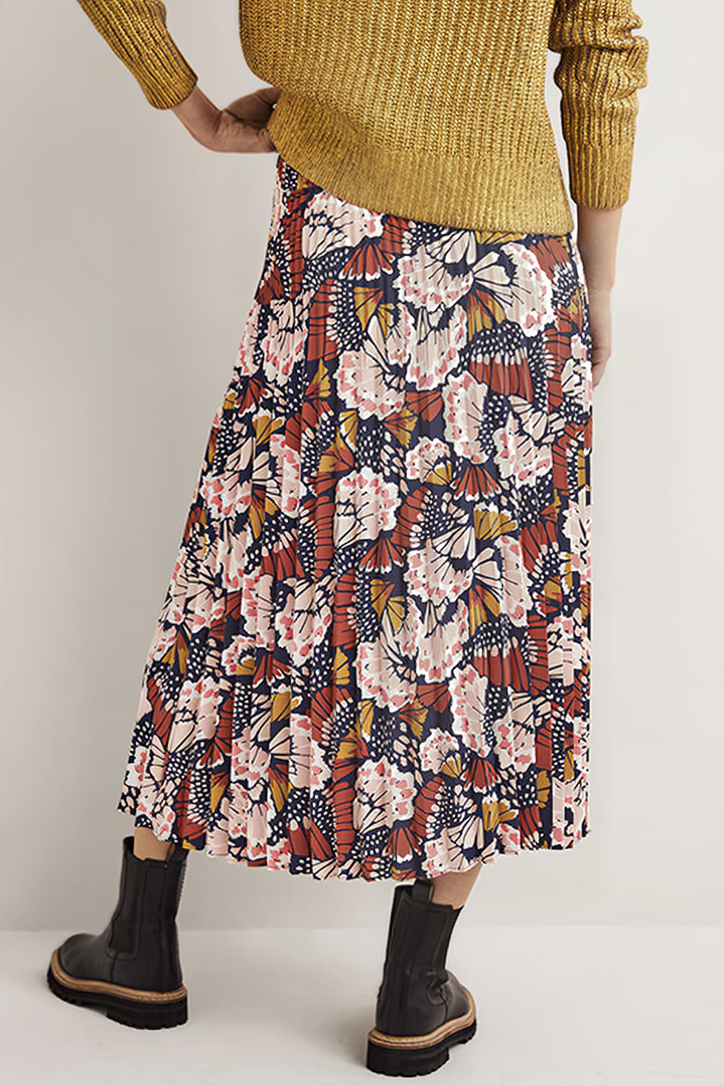 PLEATED CREPE MIDI SKIRT MPT 2