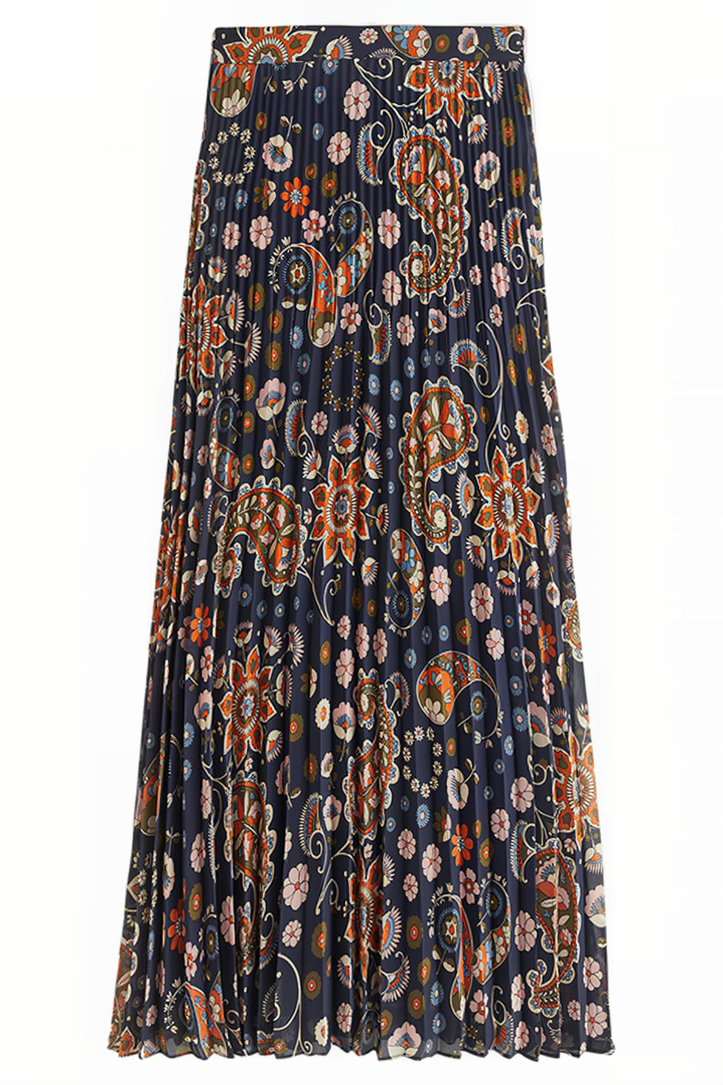 PLEATED PARTY MAXI SKIRT NAV 5
