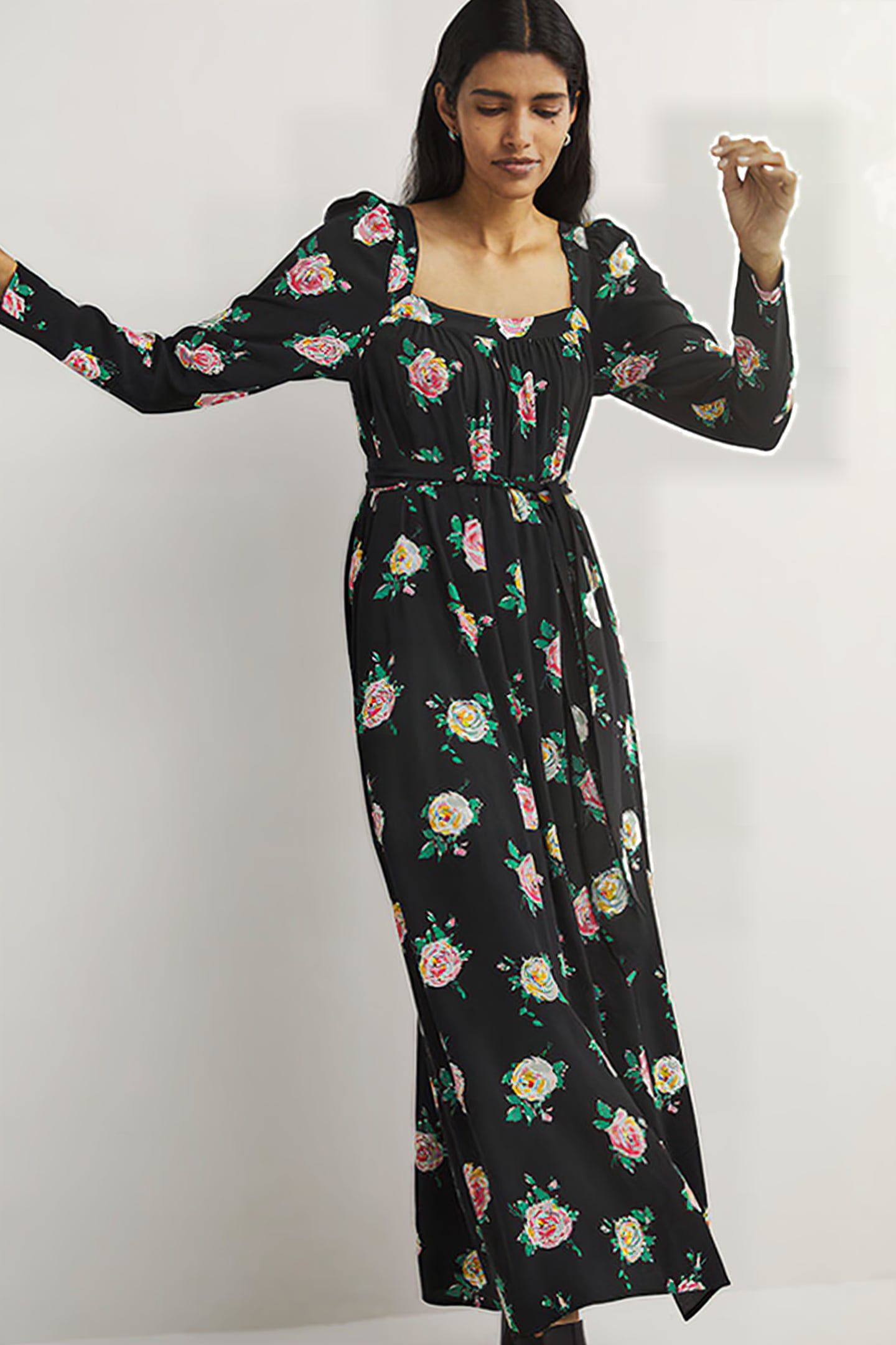 SQUARE NECK MAXI DRESS BLK 3