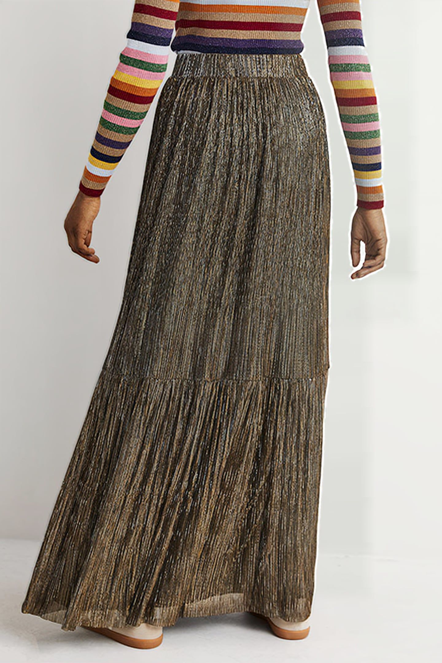 METALLIC PARTY MAXI SKIRT MUL 2