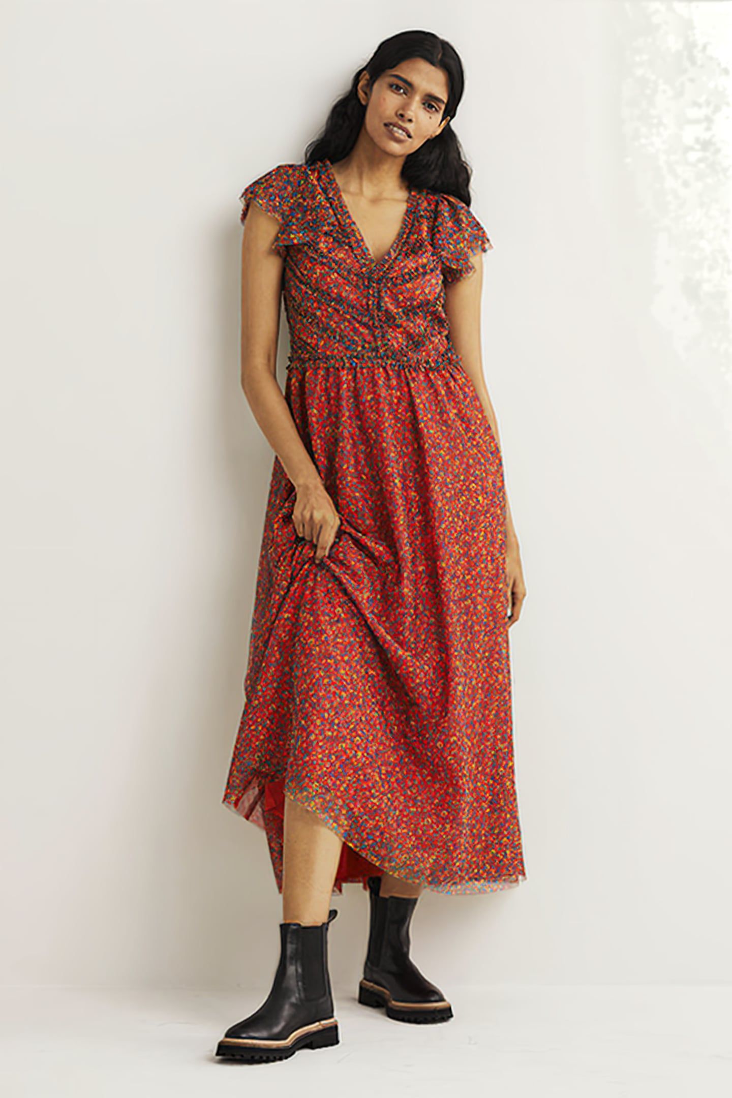 TULLE V-NECK MAXI PARTY DRESS BRD 1
