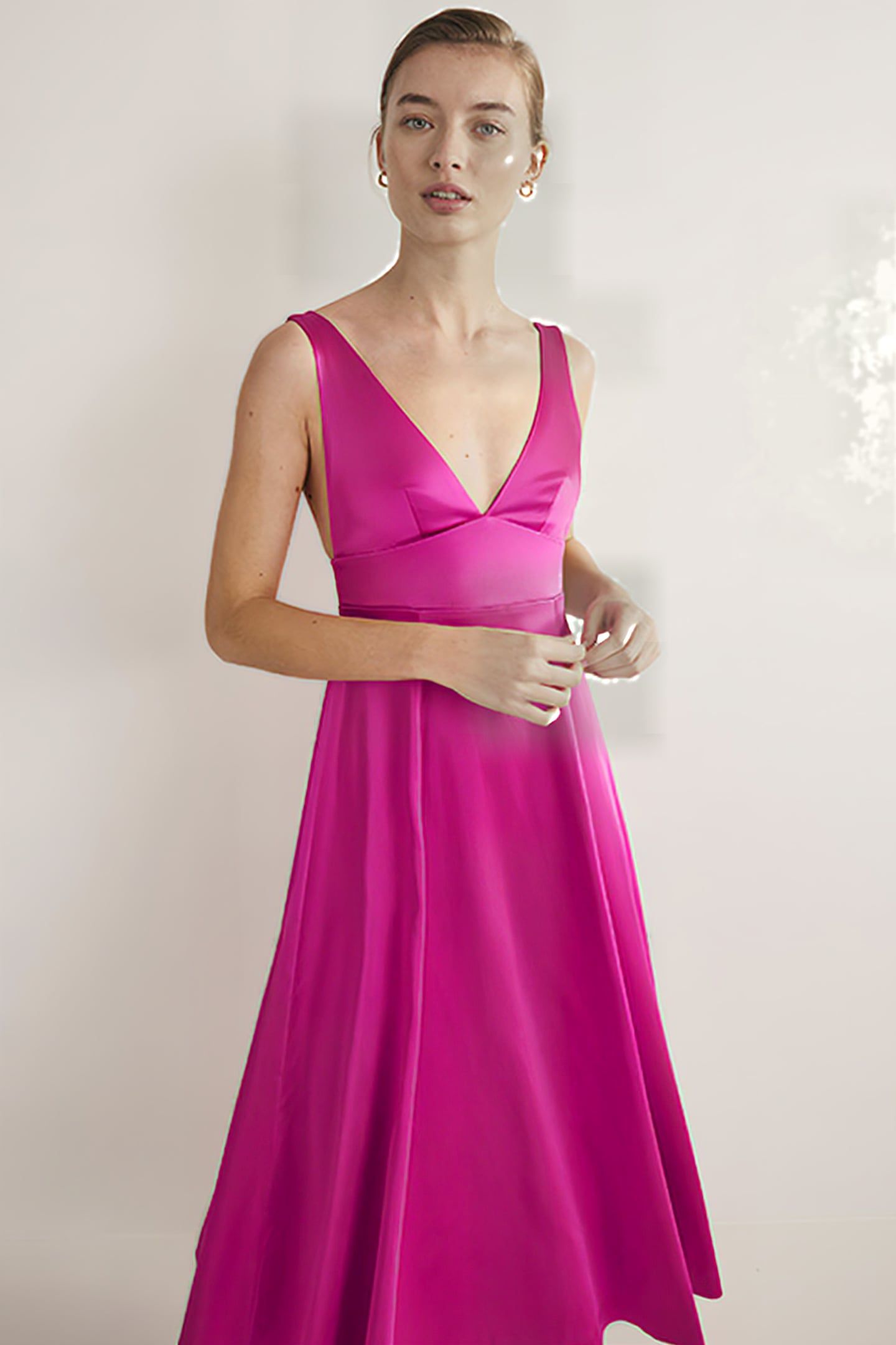 FIT AND FLARE MIDI PARTY DRESS PNK 4