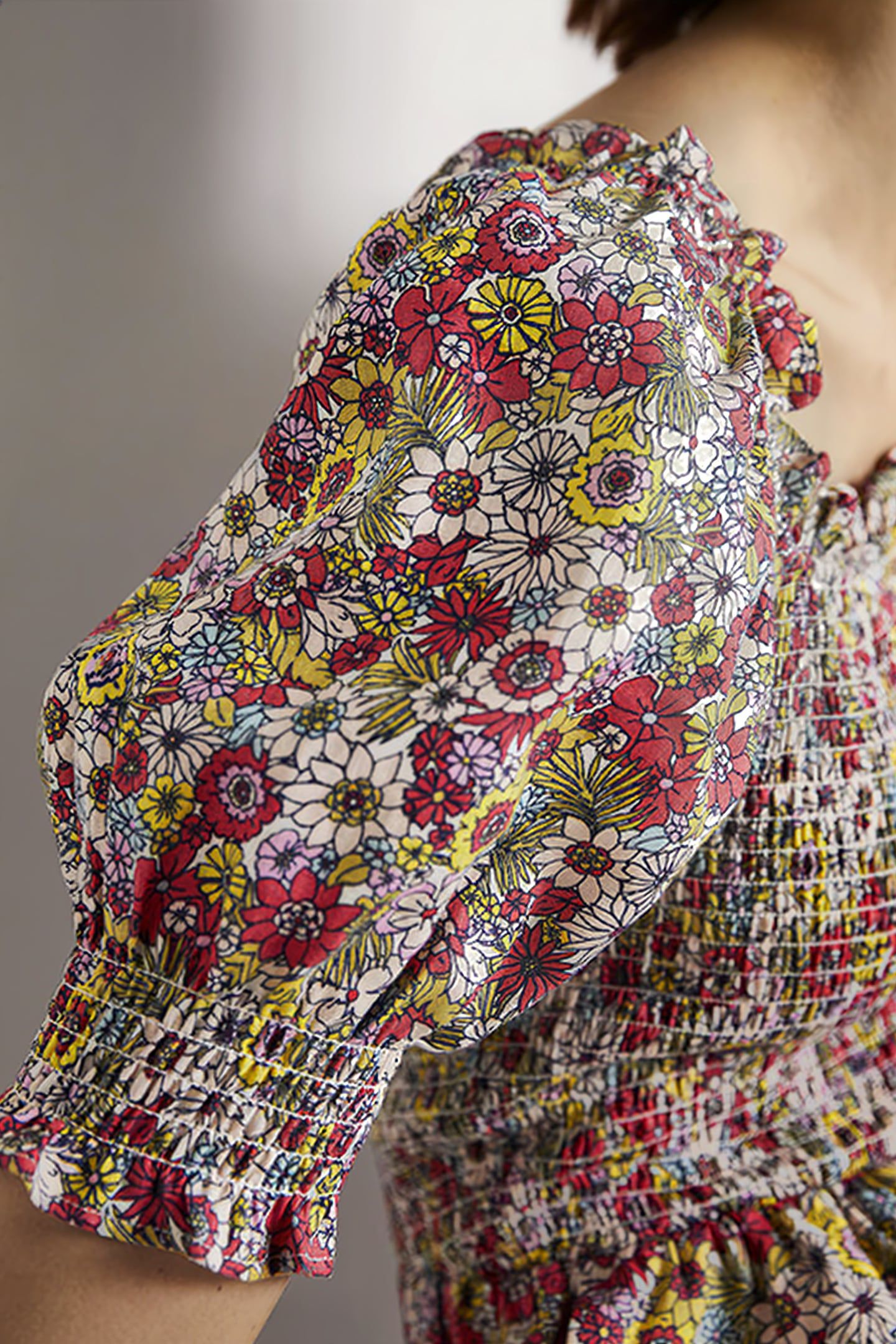 SMOCKED BODICE PLAYSUIT MLT 5