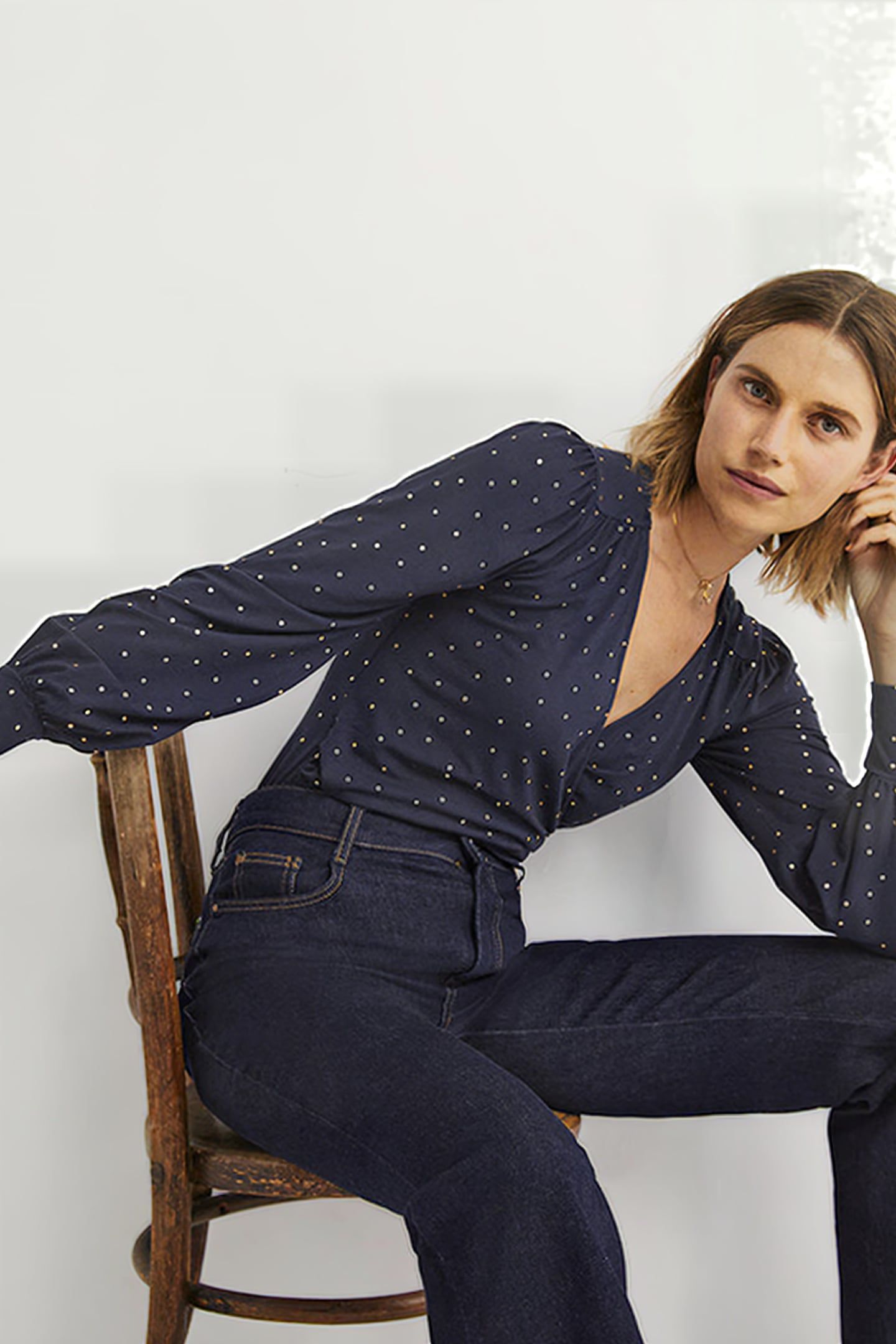 BLOUSON WRAP TOP NAV 3