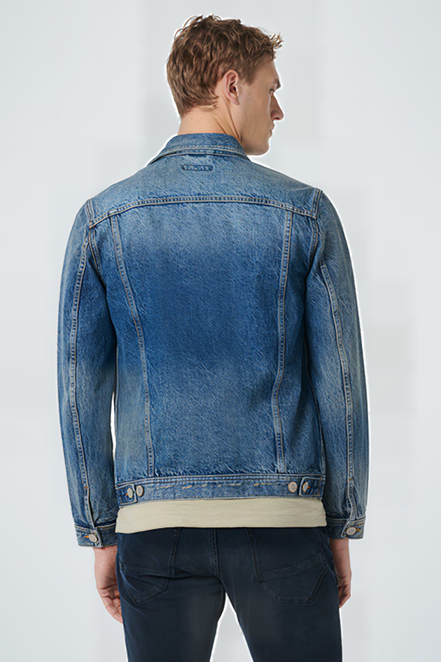 JACKET SHORT FIT DENIM RECYCLED COTTON INDIGO 3