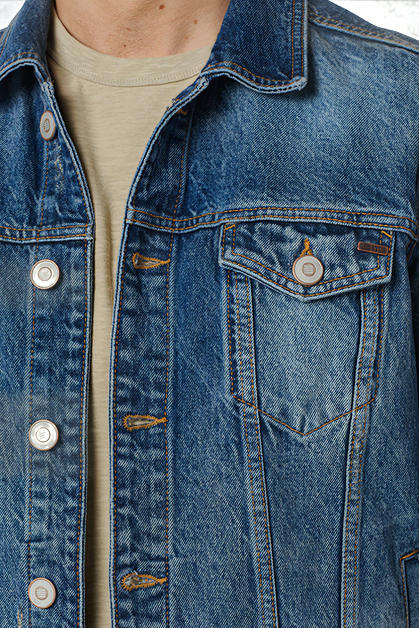 JACKET SHORT FIT DENIM RECYCLED COTTON INDIGO 5
