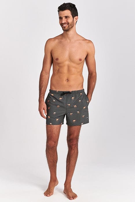 MEN SWIM SHORT DESERT CAMEL 4-WAY STRETCH CILANTRO GREEN 4
