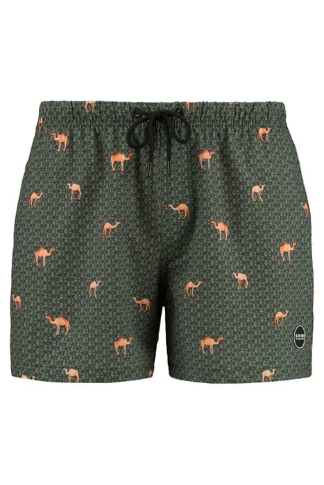 MEN SWIM SHORT DESERT CAMEL 4-WAY STRETCH CILANTRO GREEN 1