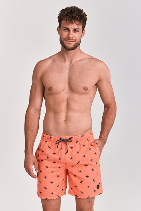 MEN SWIM SHORT MOSQUITO MICRO PEACH NEON ORANGE 1