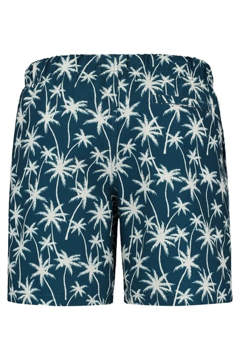 MEN SWIM SHORT VACATION PALMTREES MICRO PEACH BLUE POND 6