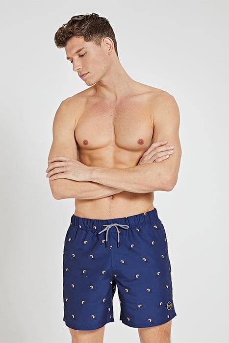 MEN SWIM SHORT TUCAN MICRO PEACH DARK NAVY BLUE 2