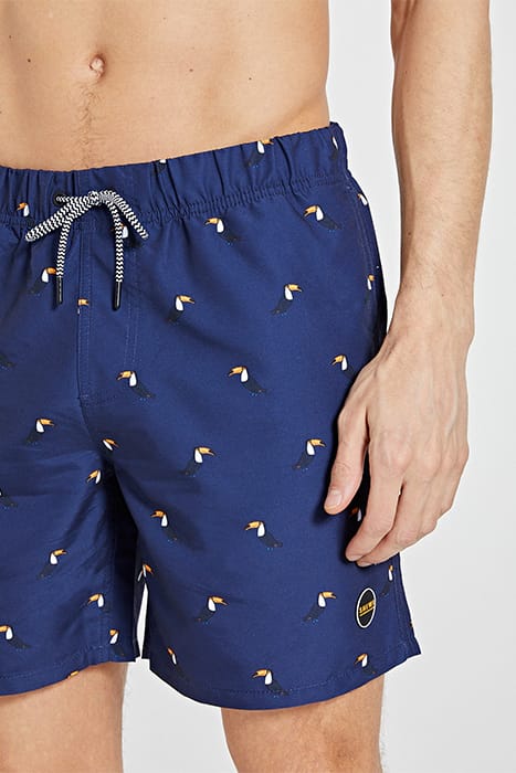 MEN SWIM SHORT TUCAN MICRO PEACH DARK NAVY BLUE 5