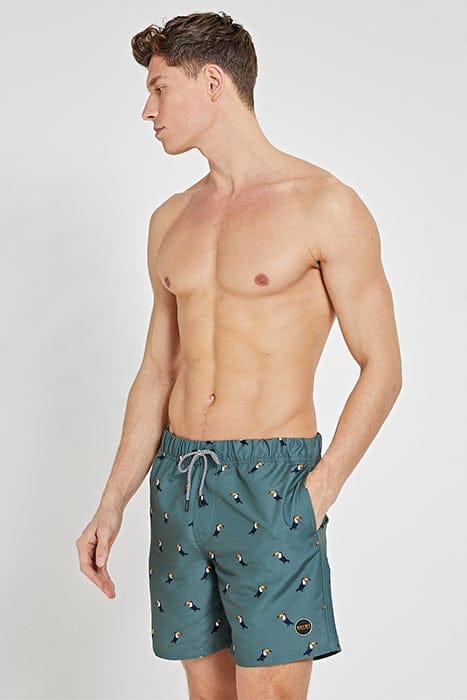 MEN SWIM SHORT TUCAN MICRO PEACH CILANTRO GREEN 2