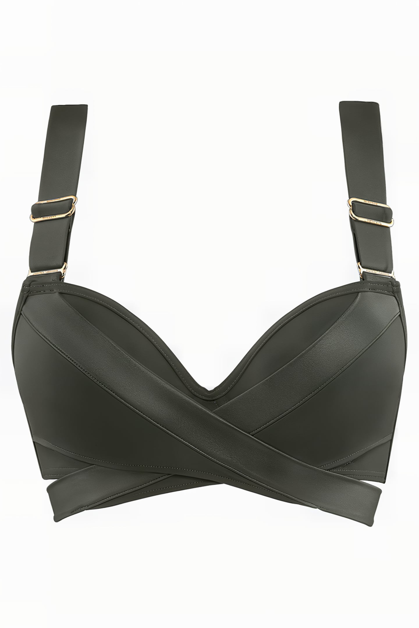 CACHE COEUR SEAWEED GREEN PUSH UP BIKINI TOP 3