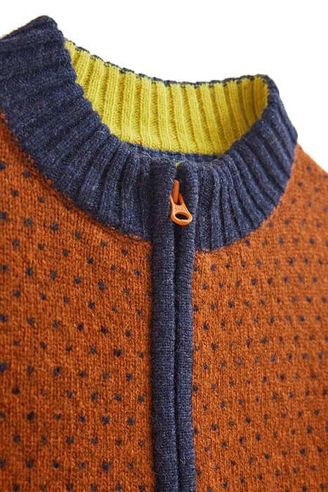 ALFIE ZIP THROUGH BROWN MULTI 3