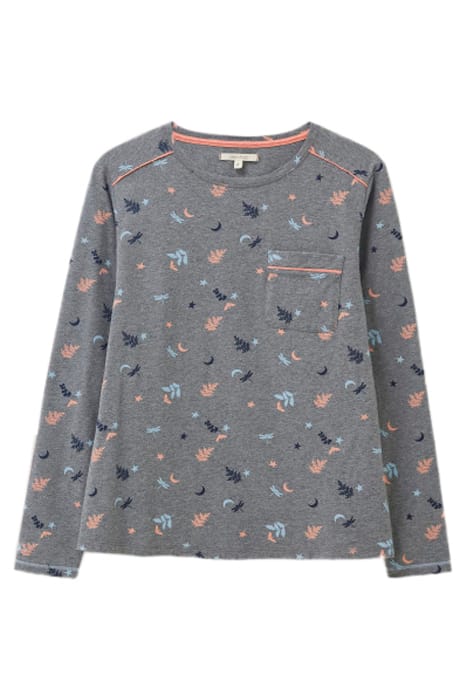 SELENA ORGANIC JERSEY PJ TOP GREY MULTI 1