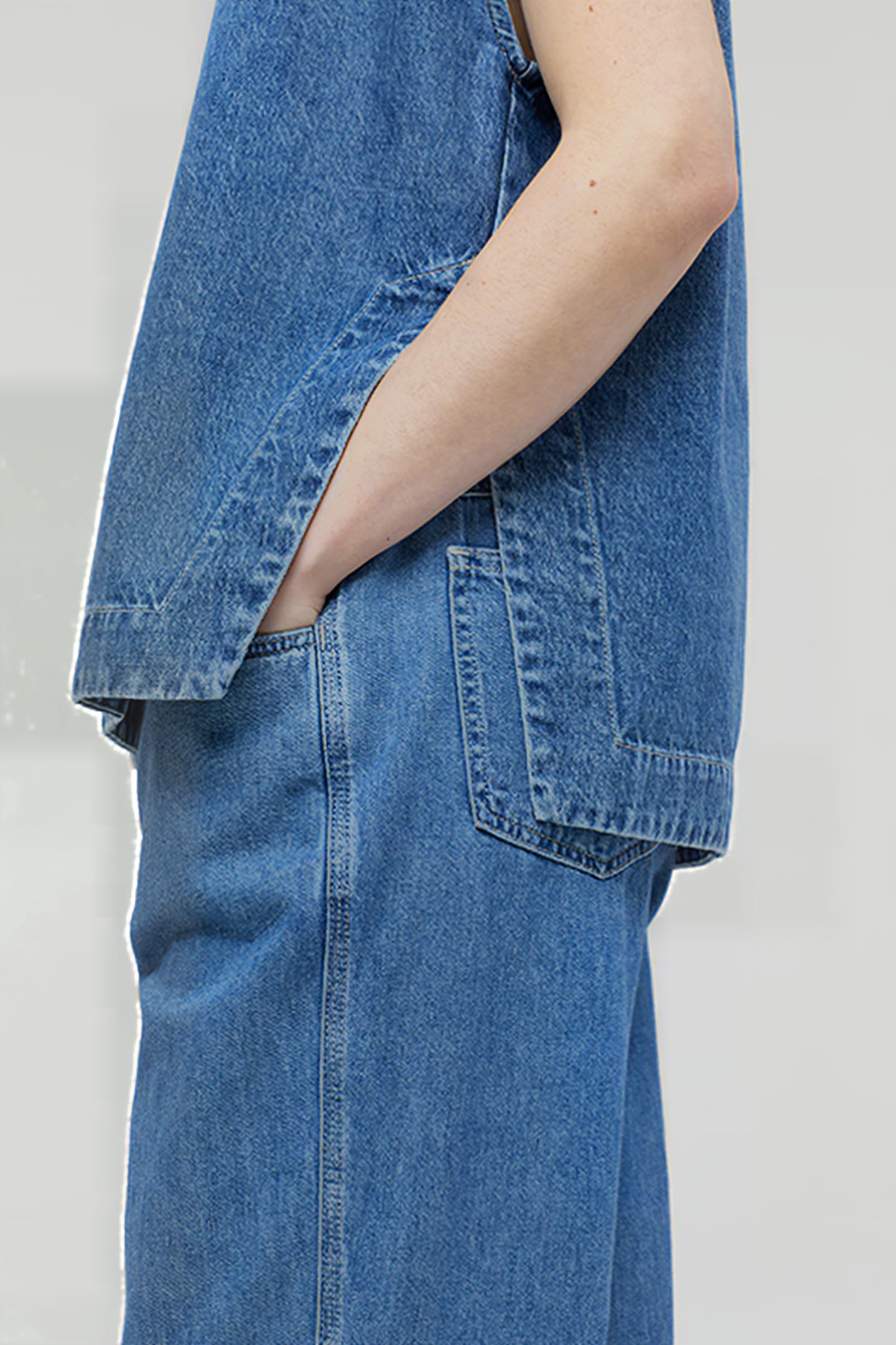 WOMEN DENIM PULLUNDER MID BLUE 4