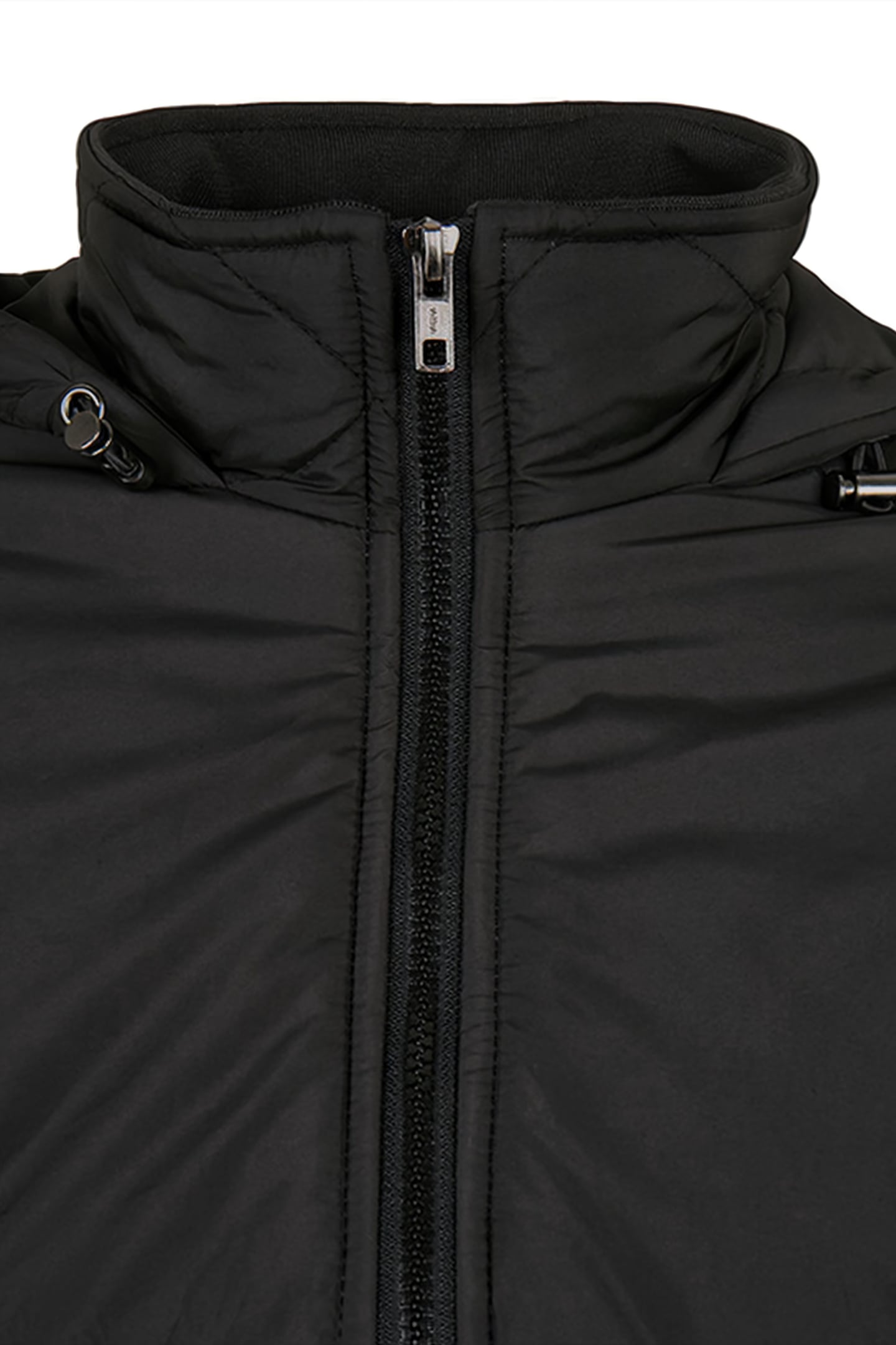 LADIES OVERSIZED DIAMOND QUILTED PULL OVER JACKET BLACK 7