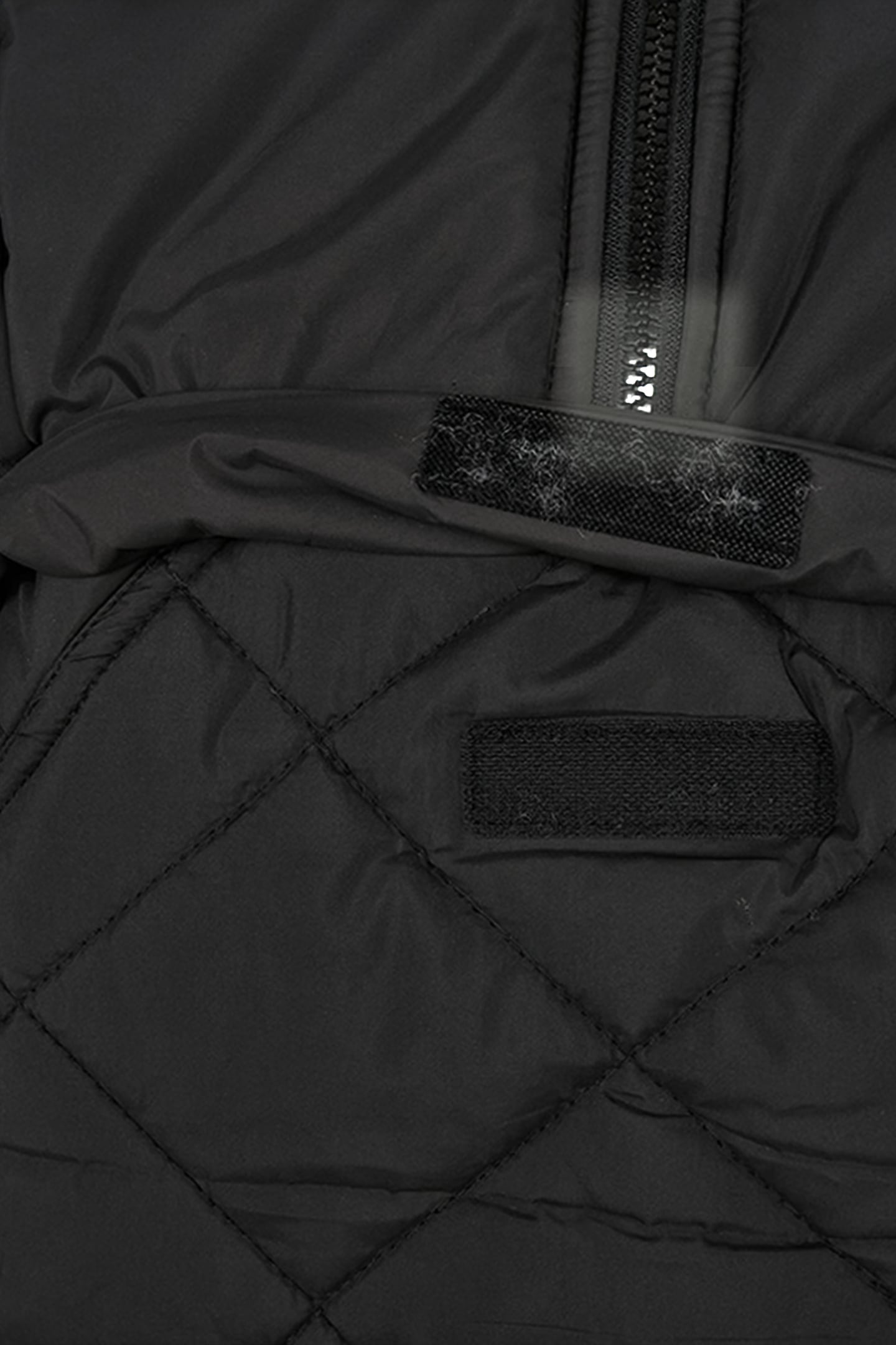 LADIES OVERSIZED DIAMOND QUILTED PULL OVER JACKET BLACK 9
