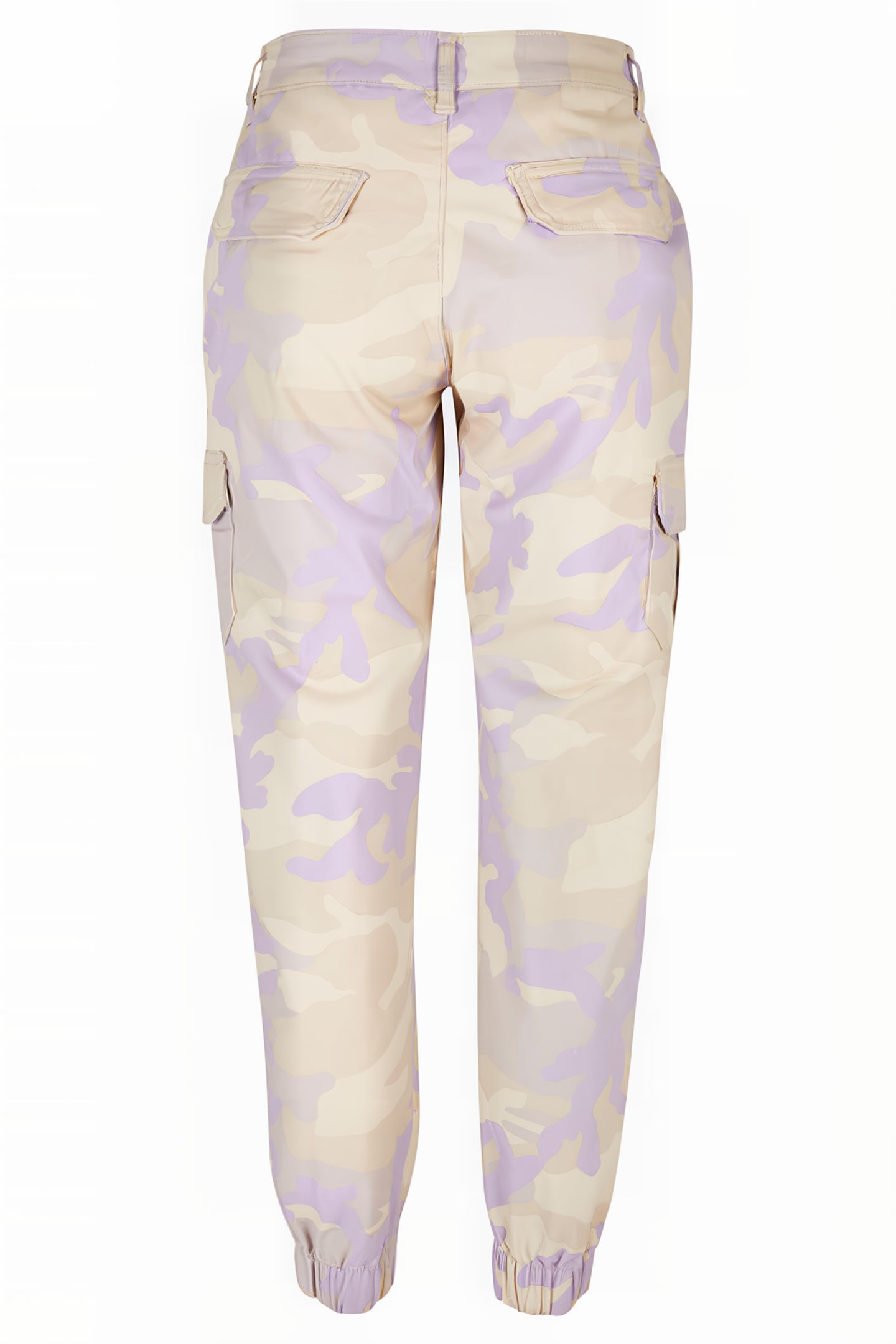 LADIES HIGH WAIST CAMO CARGO PANTS LILACCAMO 10