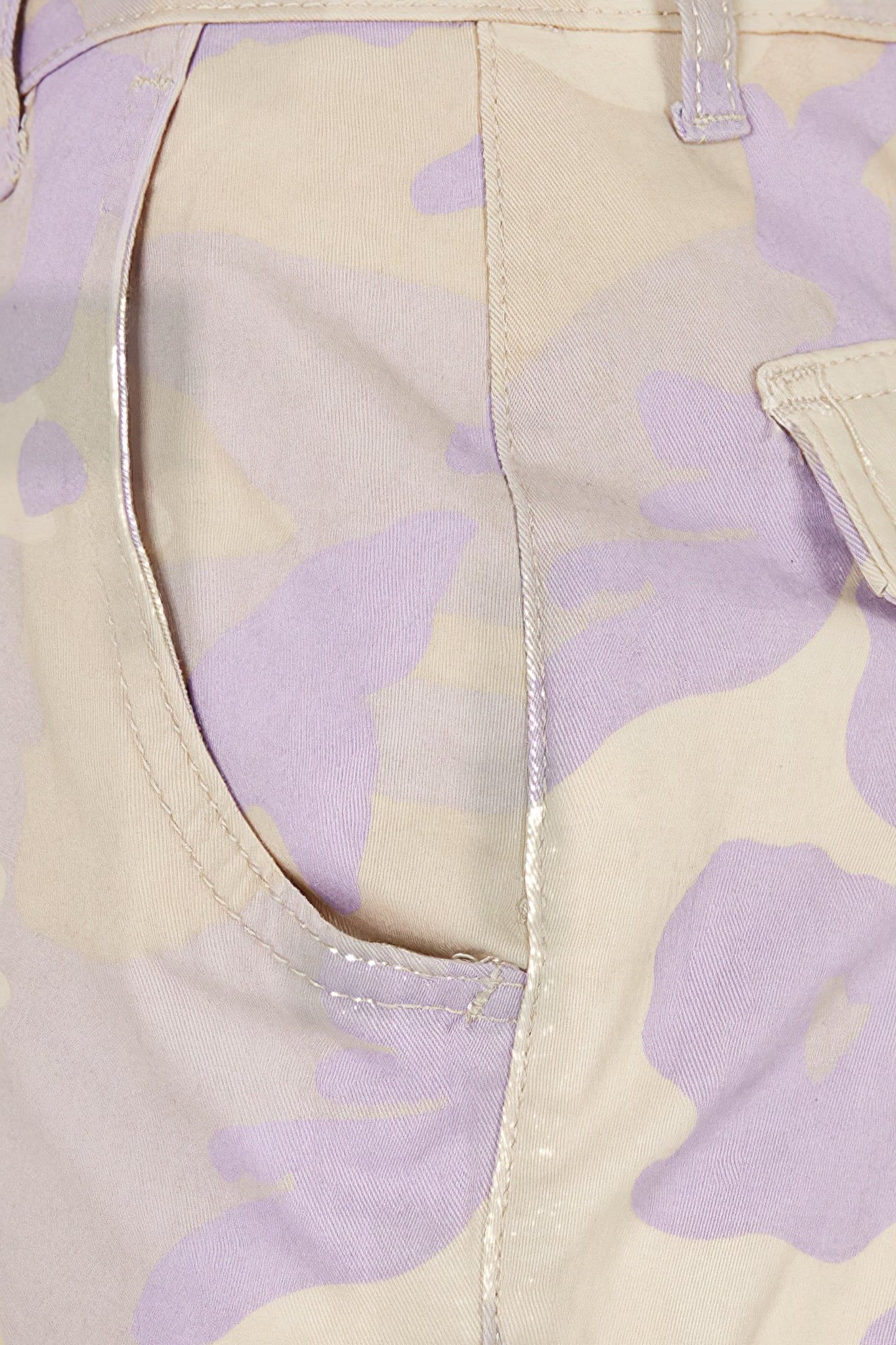 LADIES HIGH WAIST CAMO CARGO PANTS LILACCAMO 9