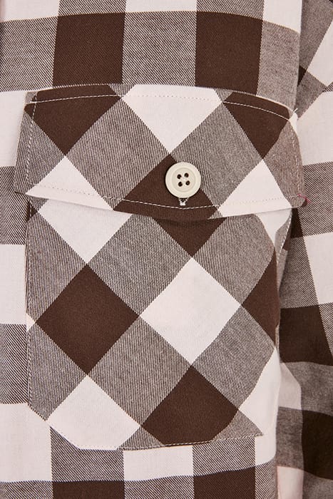LADIES FLANELL PADDED OVERSHIRT PINK/BROWN 9